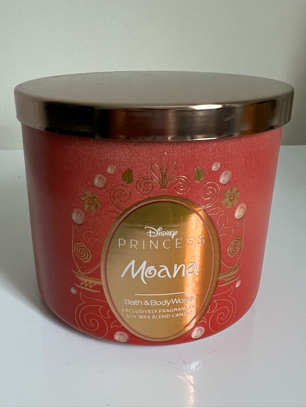 Bath & Body Works Disney Princess Moana Coral and Gold Decorative Candle